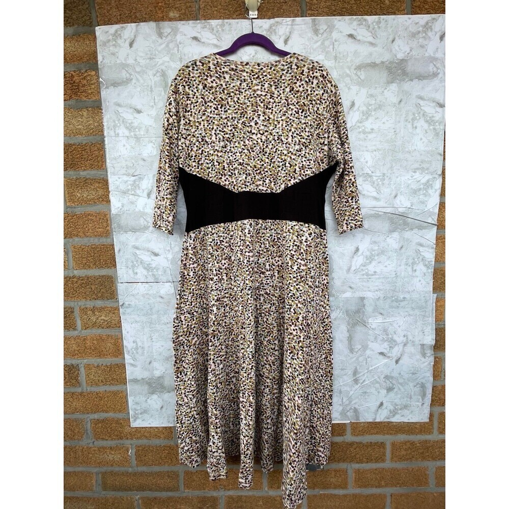 Effie’s Heart V-Neck Fit & Flare Dress | High-Low Polka Dot Knit | Size 2X - Picture 7 of 9